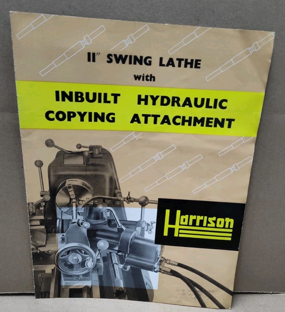 Harrison 11″ Swing Lathe Sale Brochure Advertising Inbuilt Hydraulic Copying Vtg