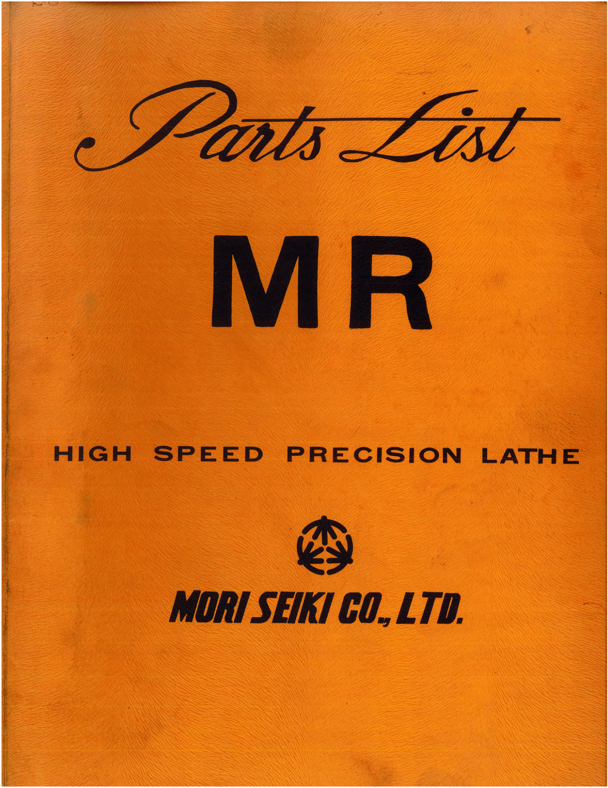Mori Seiki MR MH Lathe Parts Manual