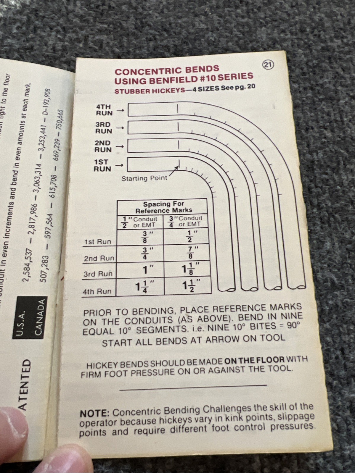 Vintage 1981 Benfield Conduit Bending Manual 14th Edition Electrician Guide