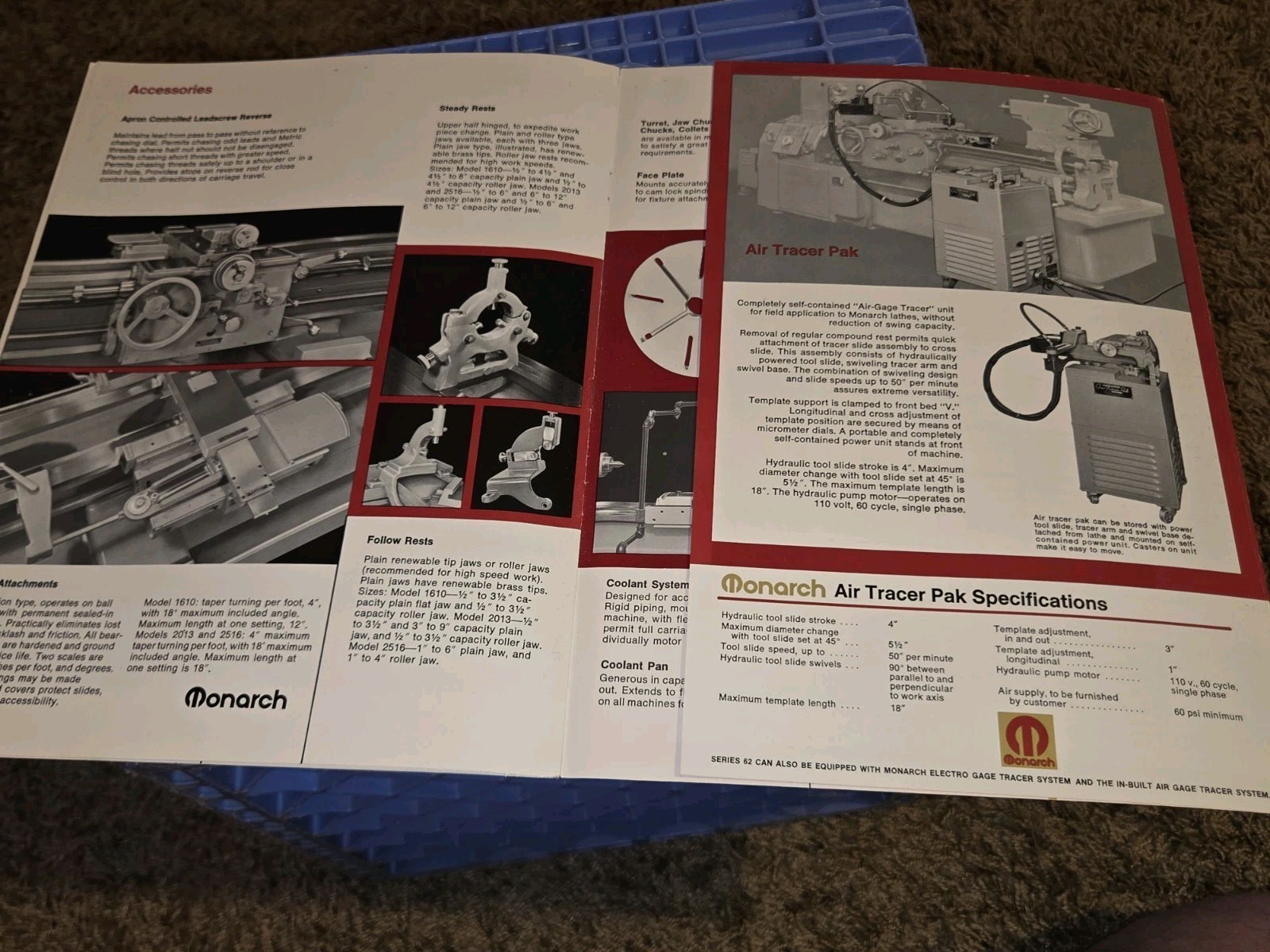 MONARCH MACHINE TOOL MACHINIST COMPLETE LINE METAL WORKING LATHES Catalog BOOK