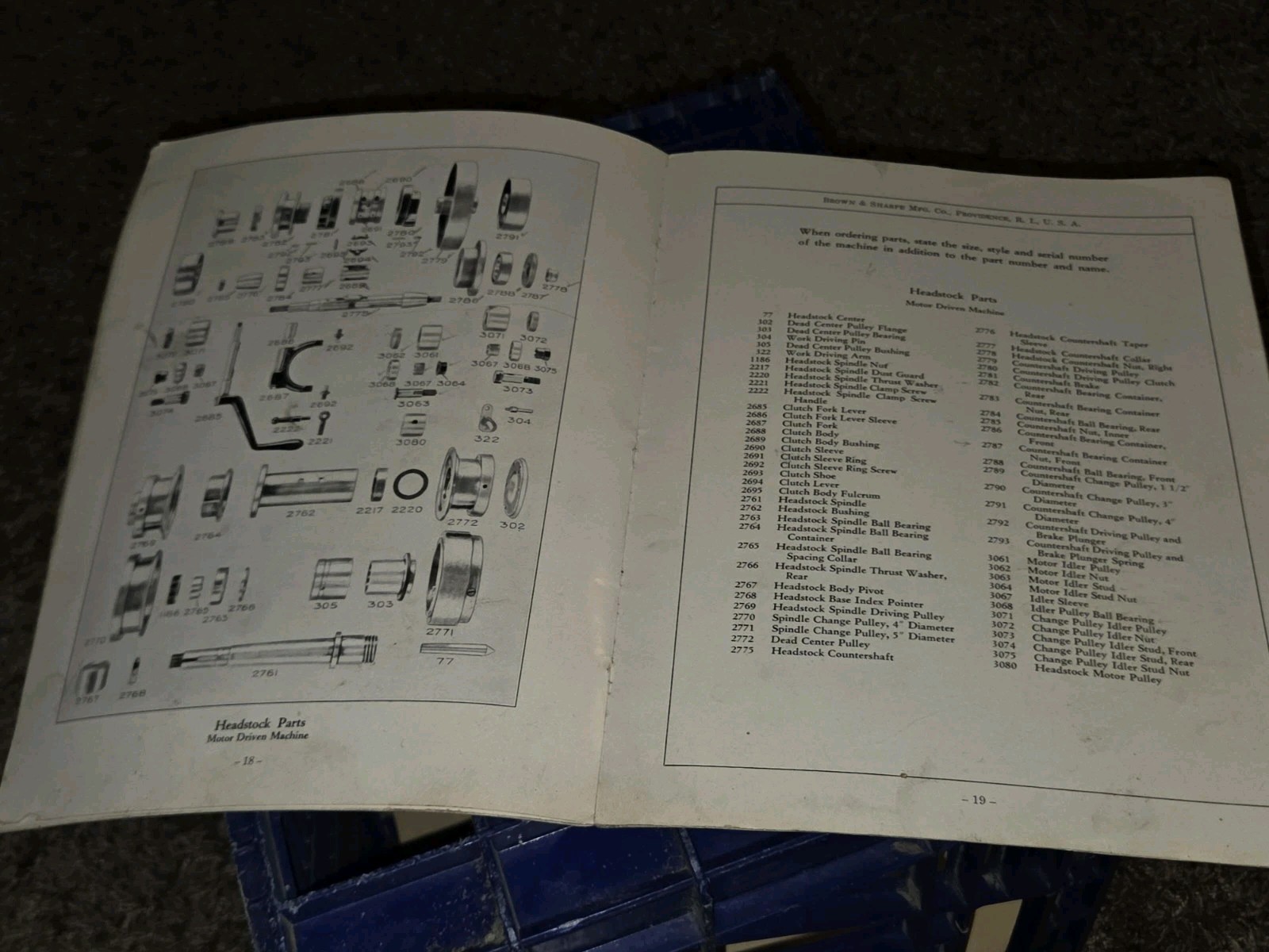 Brown & Sharpe #13 Universal & Tool Grinder Repair Parts Manual ORIGINAL BOOK