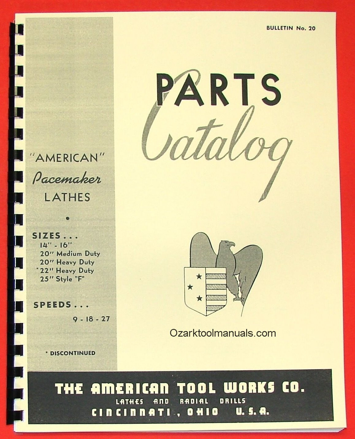 AMERICAN TOOL WORKS 14″-16″-18″-20″-22″-25″ Metal Lathe Part Manual 0009
