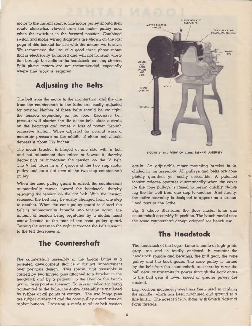 Lathe Instruction Manual Fits Logan 820