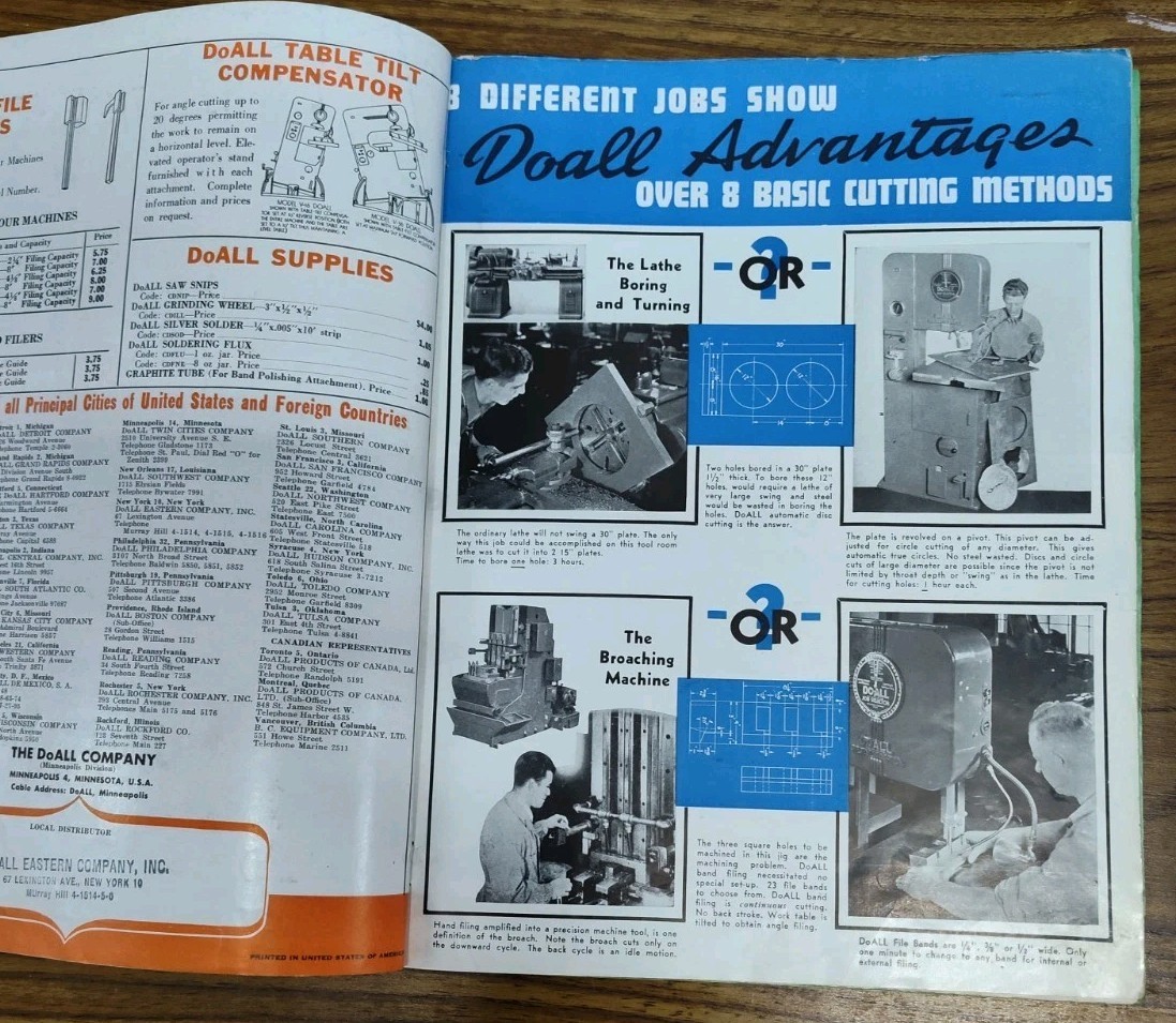 DoAll Machine Co Sales Brochure Lot Band Saws Grinder Accessories Catalog Vtg