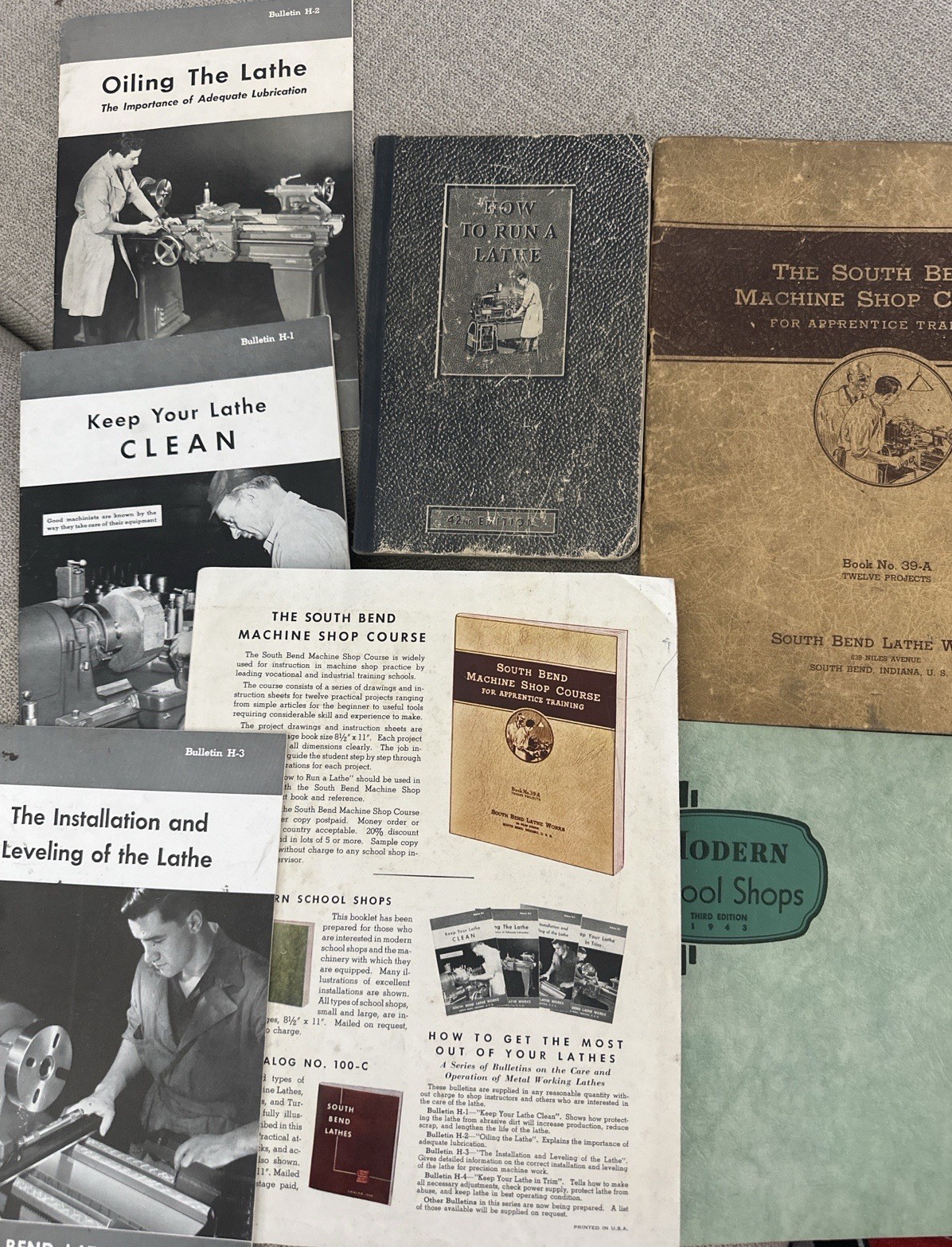 South Bend Lathe Works Manuals Booklets Lot How to Run a Lathe Machinist 1942