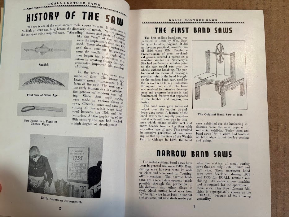 Vth Doall Service Co Manual c1943 10th Edition Contour Saws Catalog Machine Tool