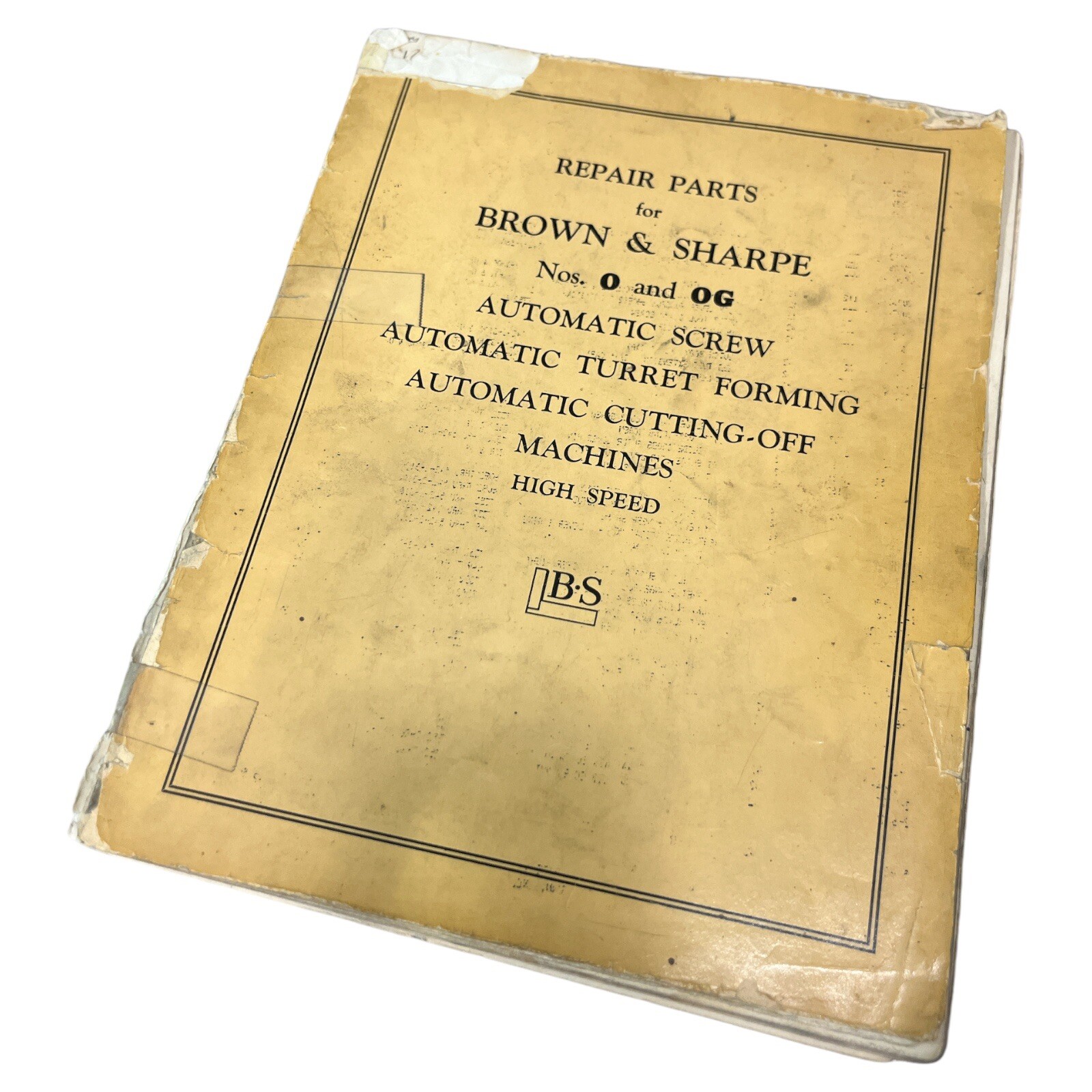 Repair Parts for Attachments Brown & Sharpe Automatic Screw Machines Manual 0 0G