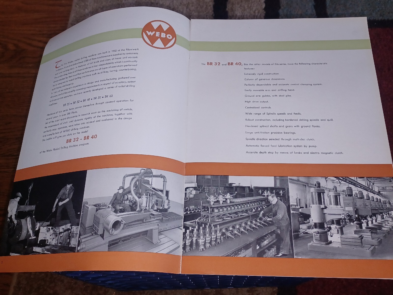 Radial Drilling Machine Tool Catalog WEBO GERMANY Model BR32 BR40 Book MACHINIST
