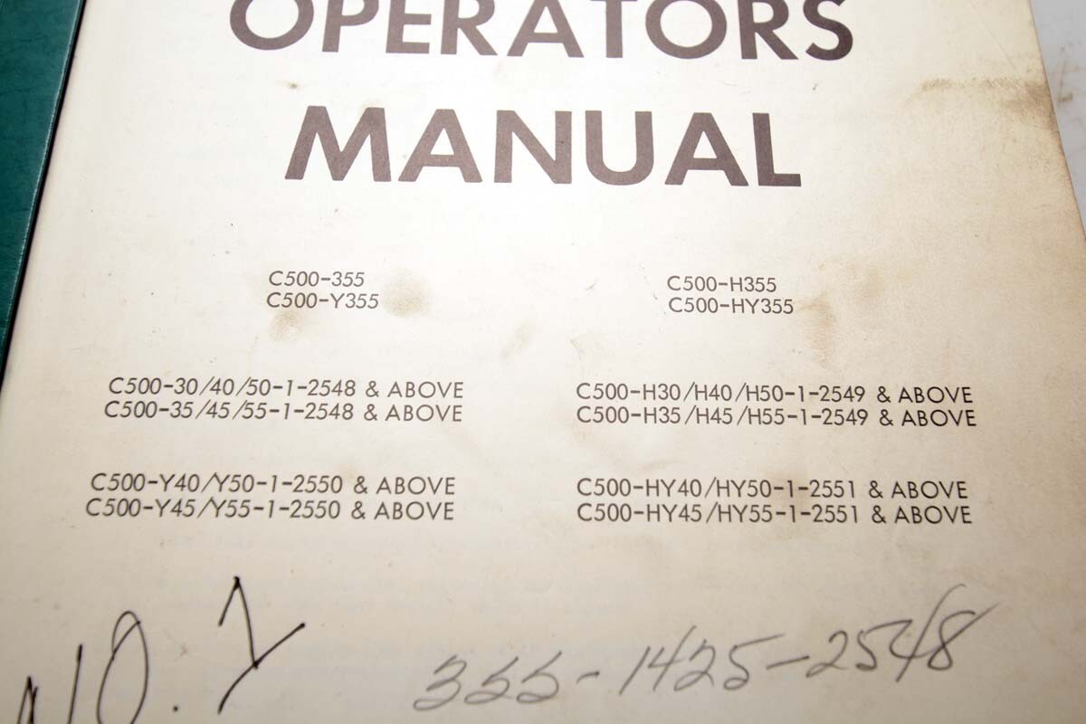 Clark c500-355 c500-y355 c500-h355 c500-hy355 operators manual (41157)
