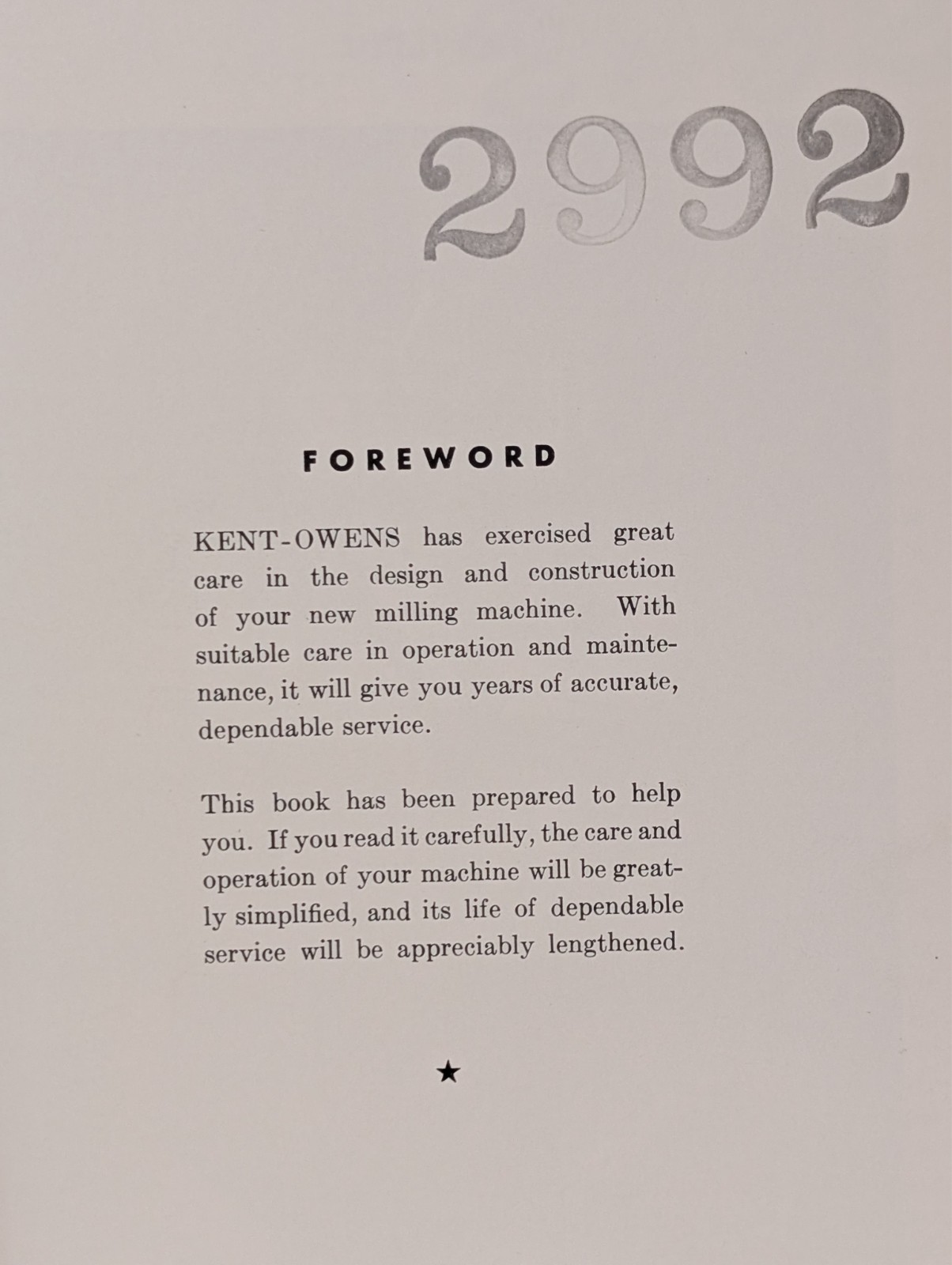 Kent-Owens No. 2-20 Hydraulic Milling Machine Manuals Set, Free USA Ship