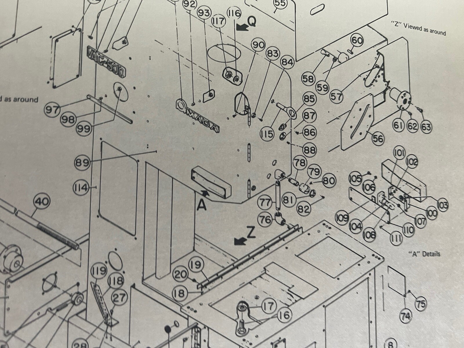 Amanda VAC-500 Parts List/diagrams book