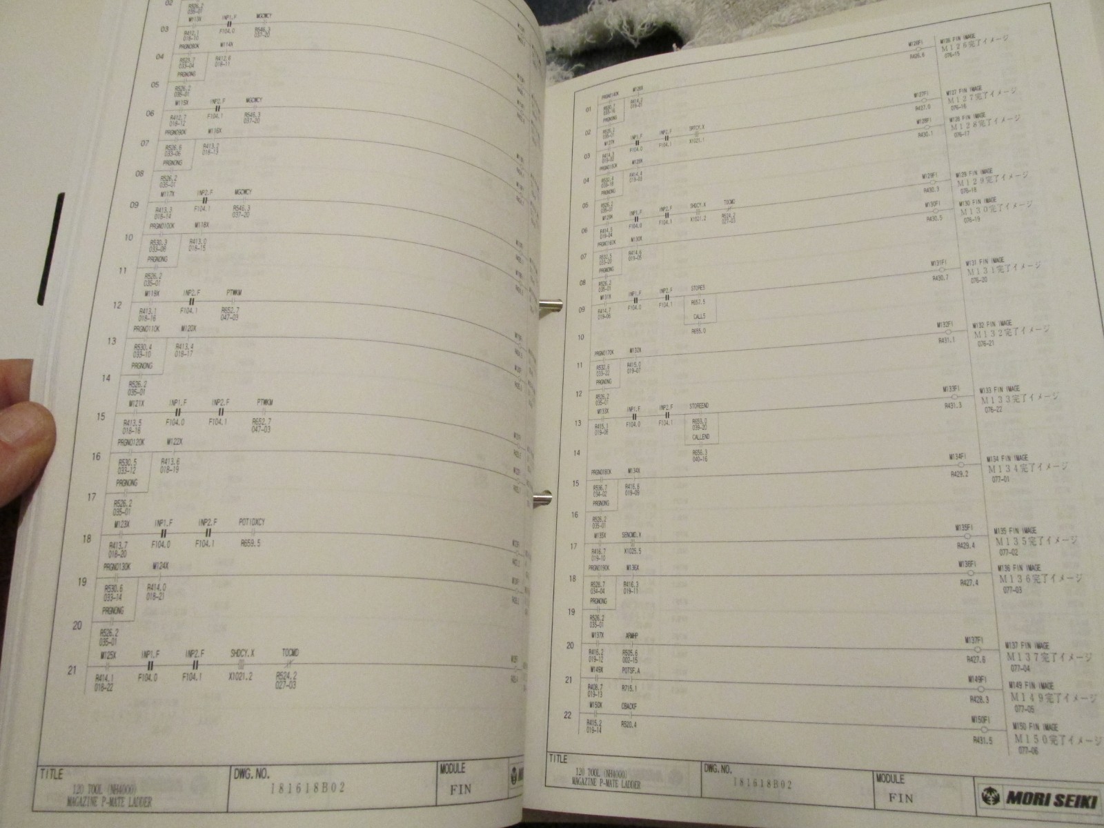 Factory Mori Seiki Electrical Circuit Ladder Diagram NH4000 Pmate iH OEM BOOK