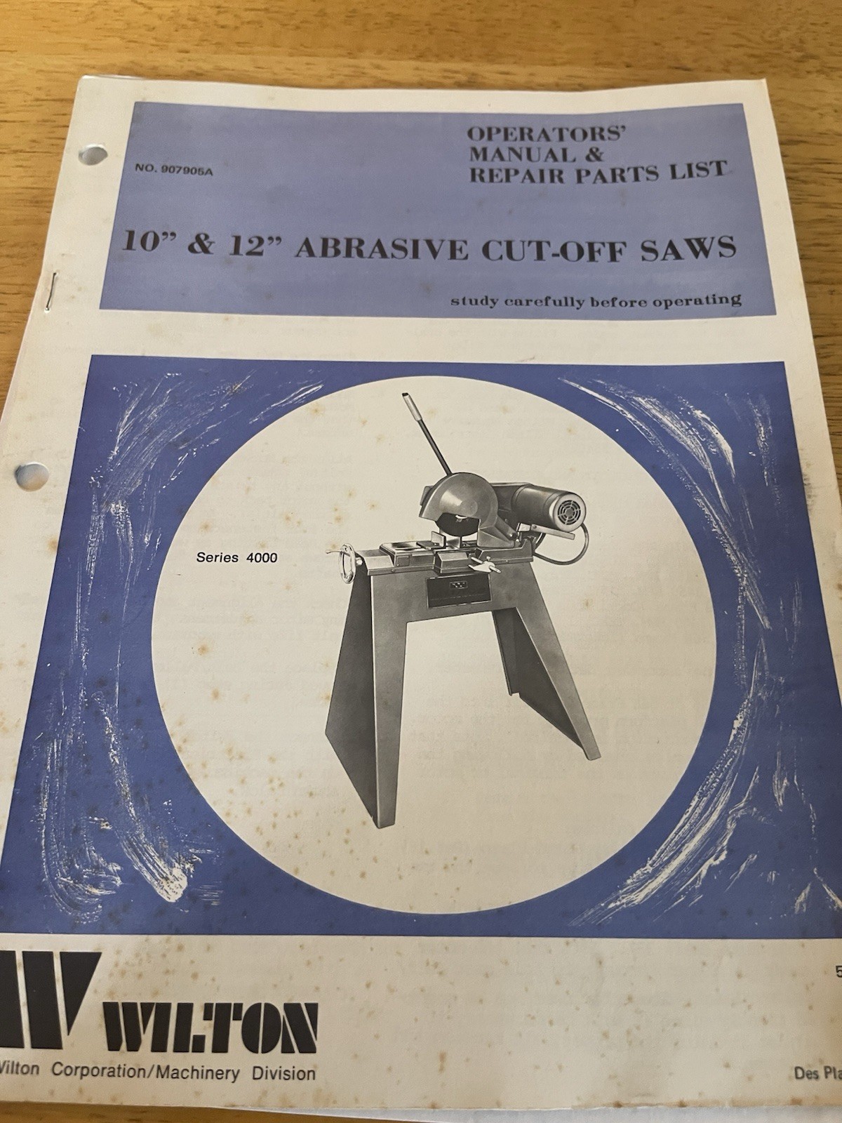 Wilton Operators’ Manual and repair Parts List 10″ &12″ Abrasive cut-off saws