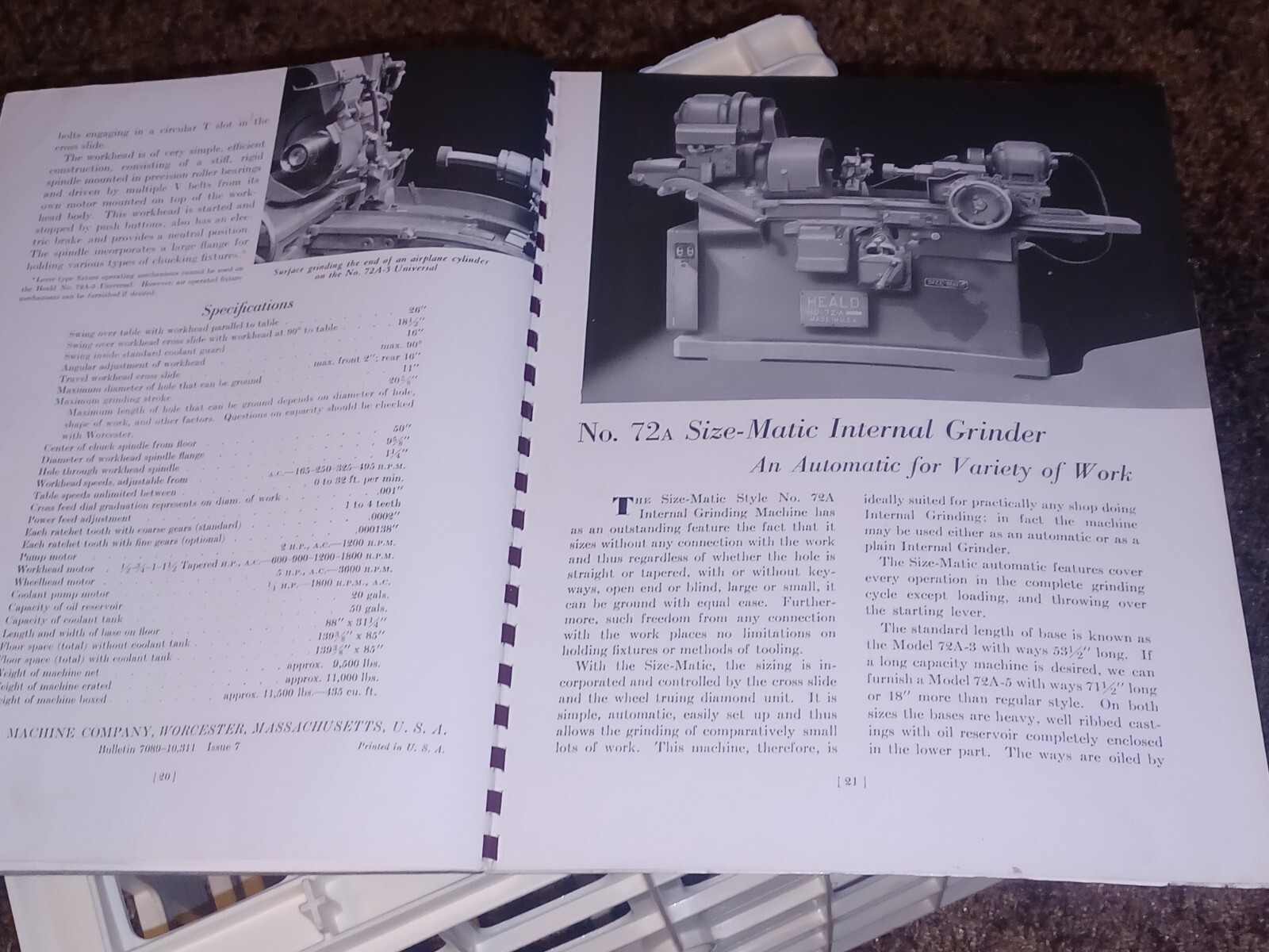 HEALD COMPANY Precision GRINDING BORING Borizing MACHINES CATALOG BOOK Issue 12