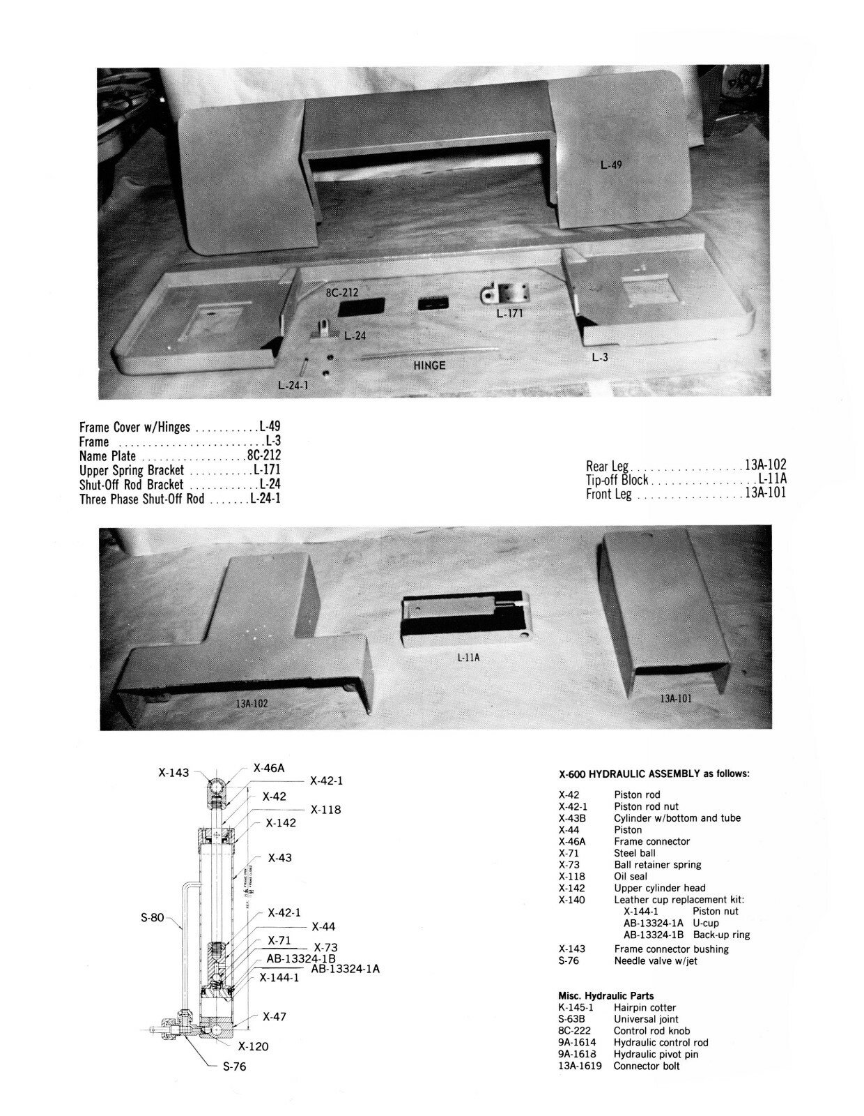 Kalamazoo Model 1220 Horizontal Bandsaw Service Manual & Parts List #1710