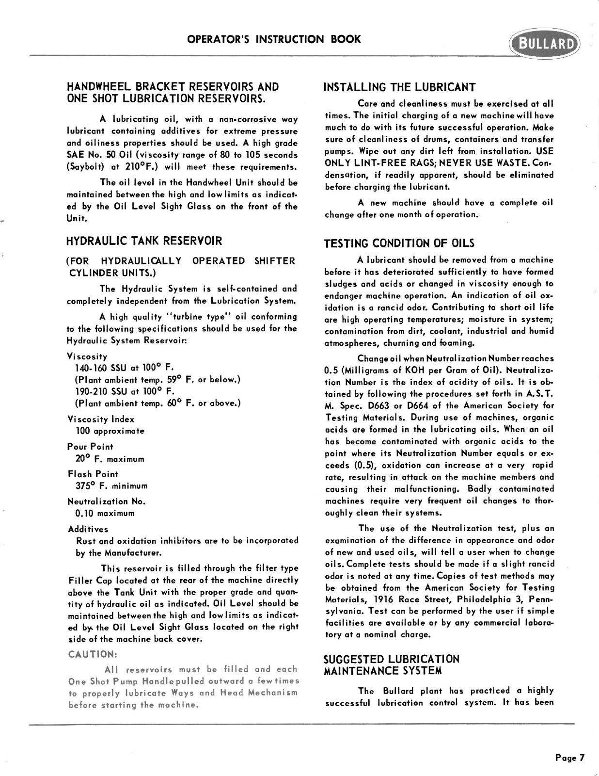Bullard Cutmaster 75 Vertical Turret Lathe Operators Instruction Manual *390