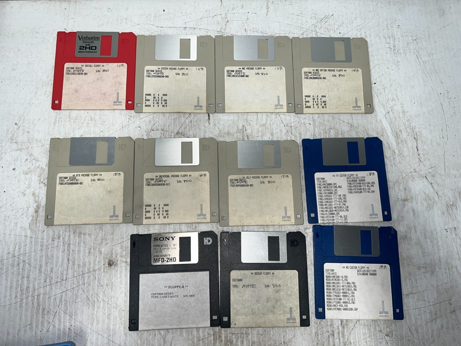 Okuma CADET MATE – SER #800 FLOPPY DISK SET – OSP700M / OSP7000 Series