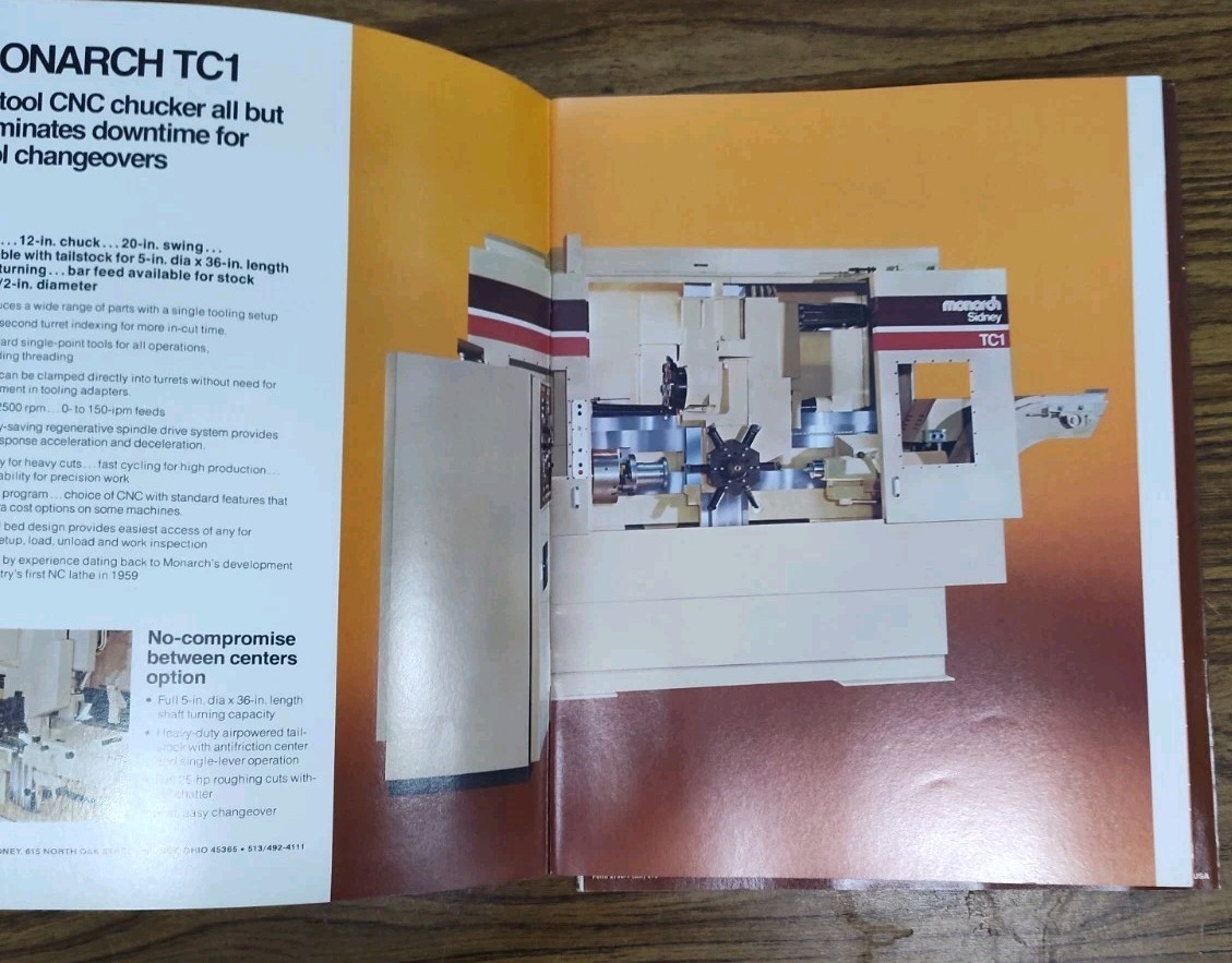 Monarch Machine Tool Co. Sidney OH Brochure Catalogs TC Chuckers Industrial Vtg