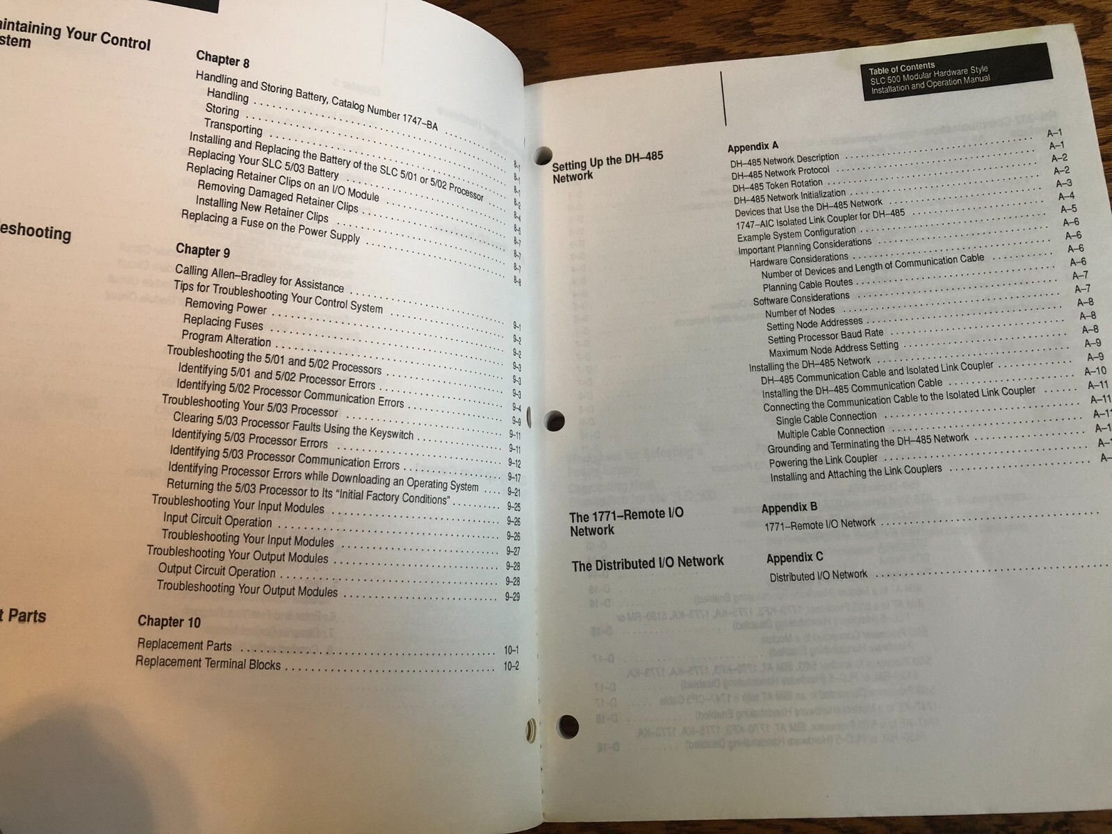 Allen Bradley SLC 500 Modular Hardware Style Instruction Manual Parts List