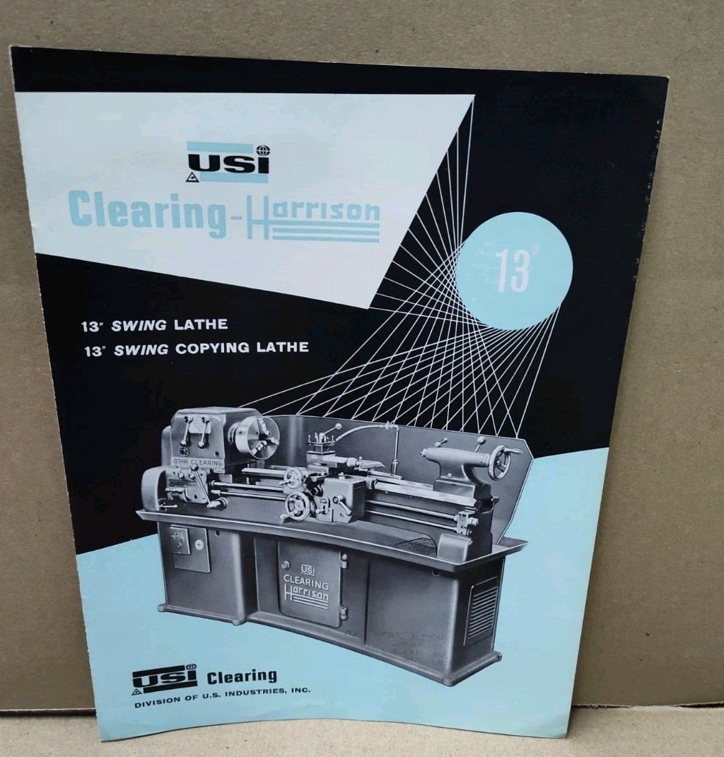 Clearing-Harrison 13″ Swing Lathe Sale Brochure Advertising Bulletin Copying Vtg