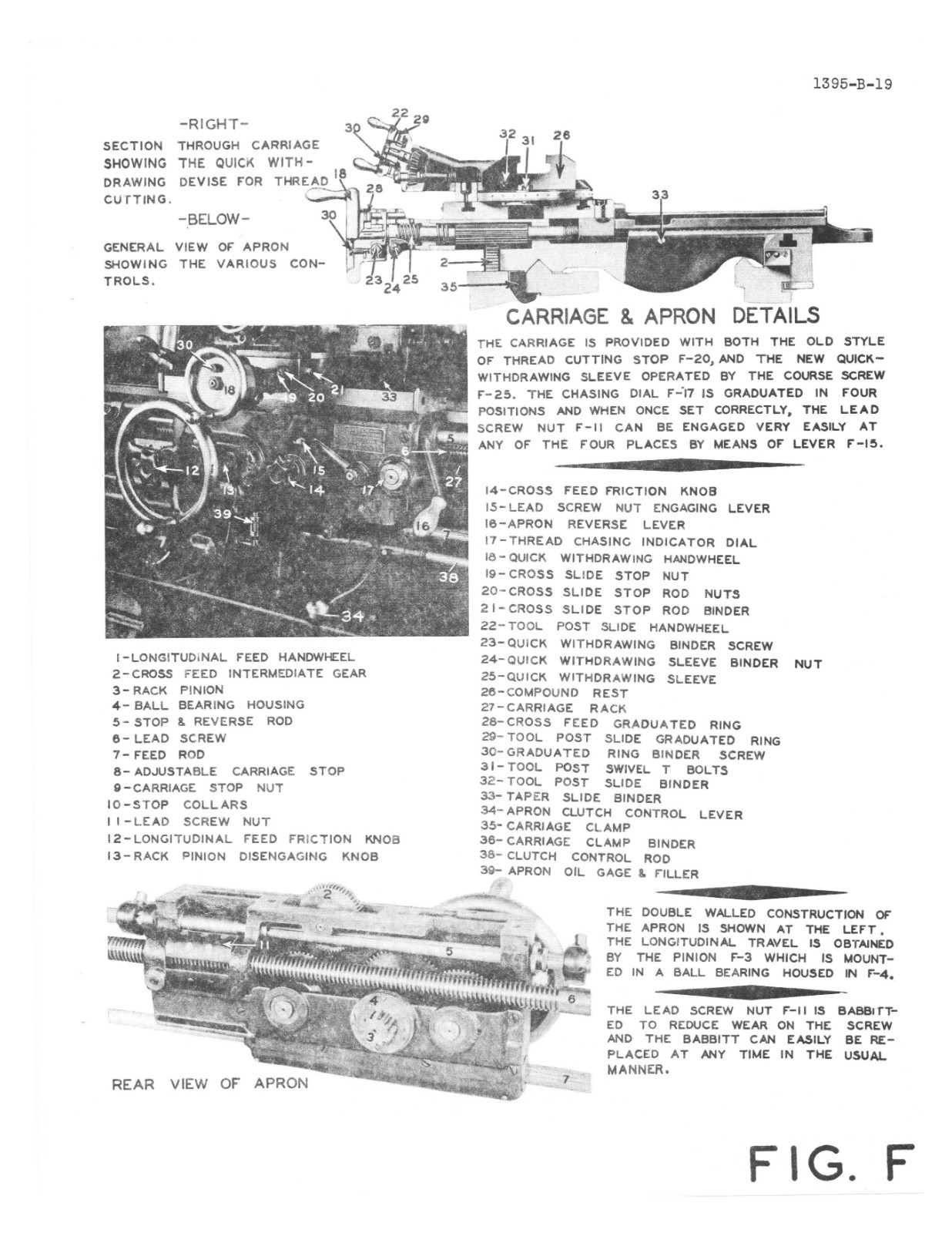 M1395-1 LATHE Operator’s Instruction Manual Fits Pratt & Whitney 12″ Model B