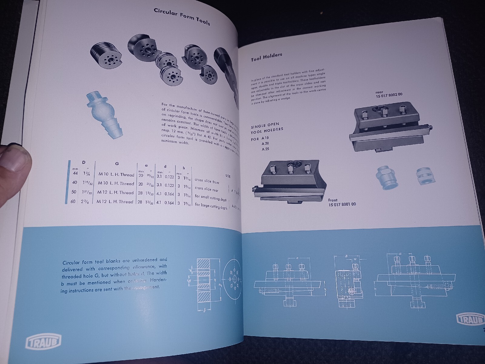HERMANN TRAUB west Germany TOOLS For Automatics A15 A20 A25 A42 Catalog Book