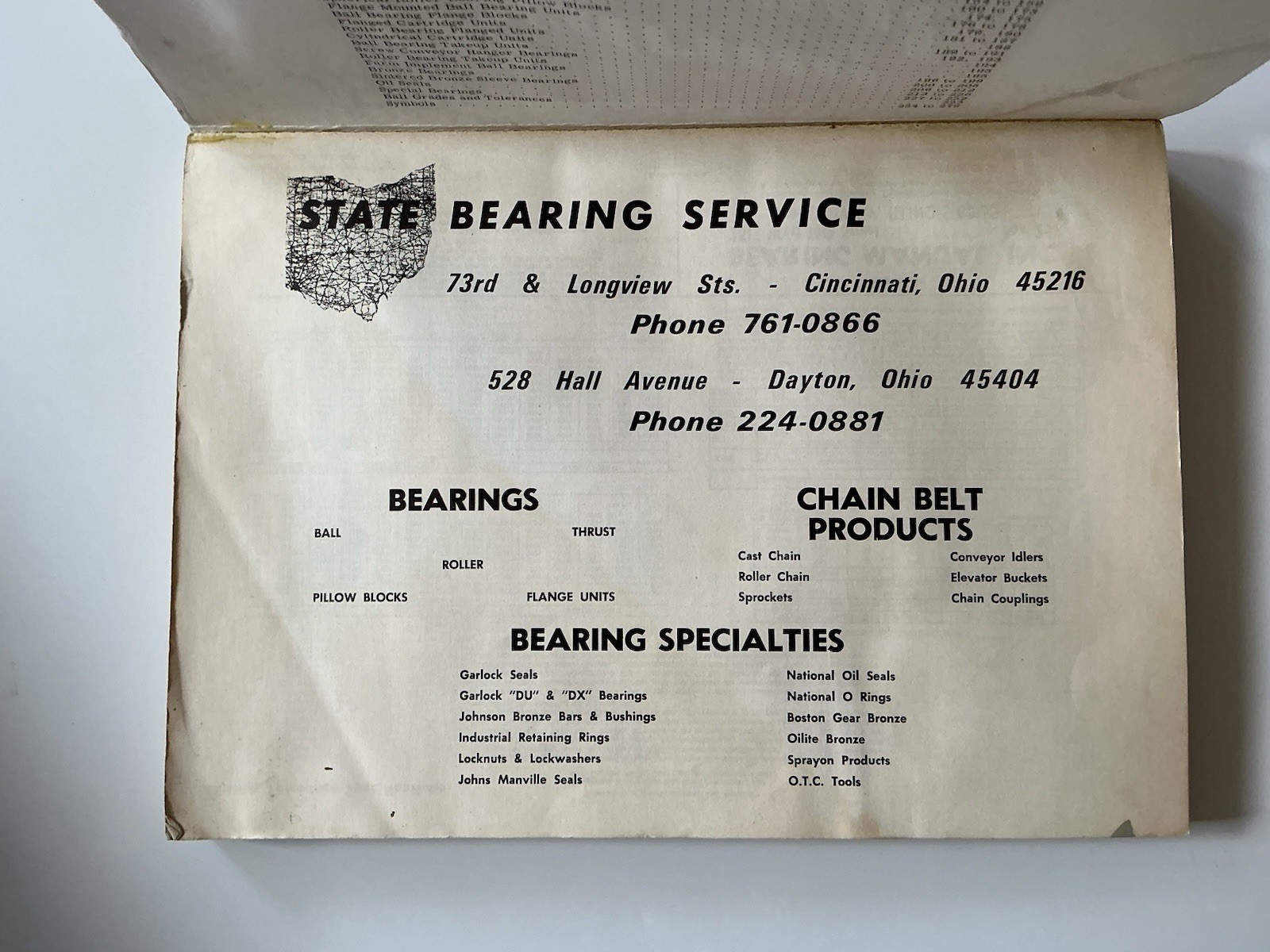 State Bearing Service Bearing Manual Dayton/Cincinnati Ohio No.68