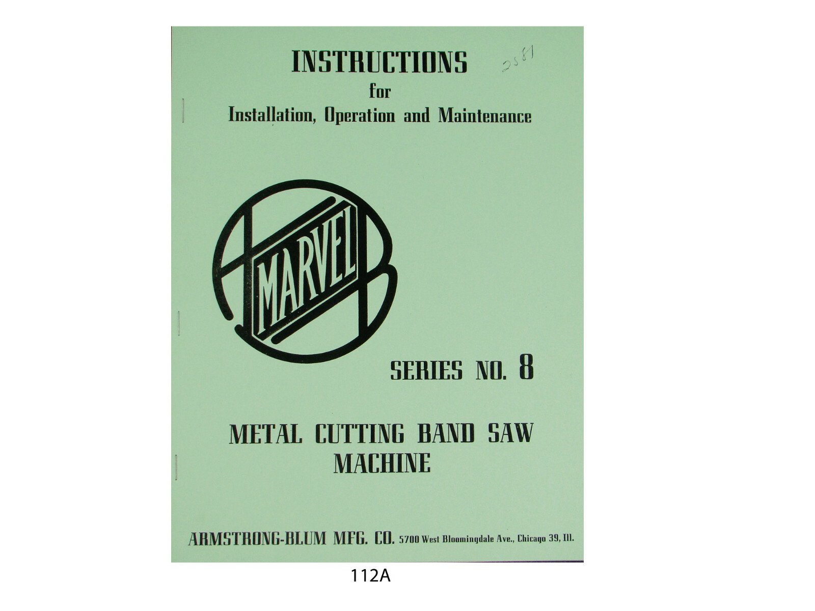 Marvel Series 8 Installation, Operation, & Maintenance Manual #112A