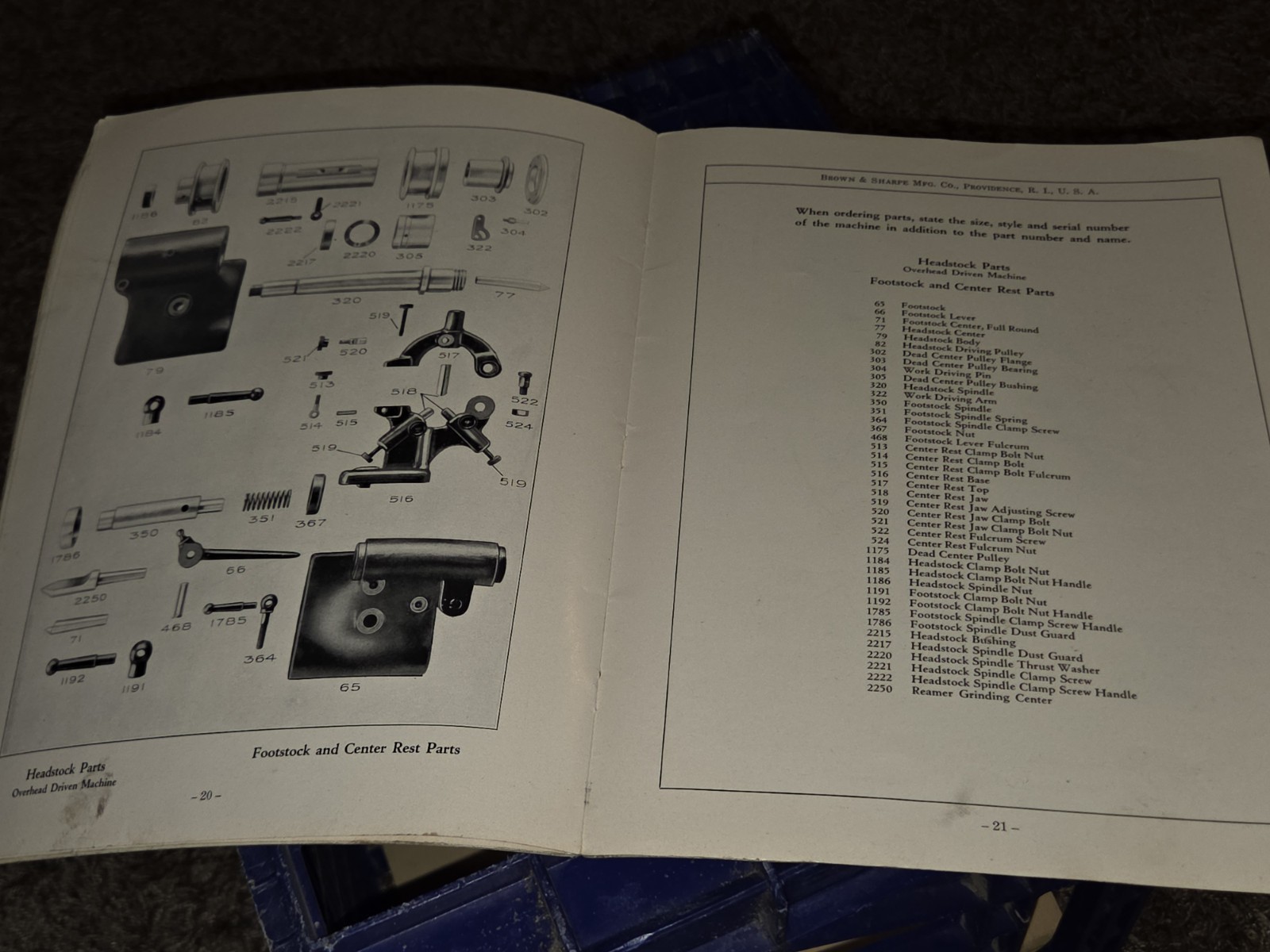 Brown & Sharpe #13 Universal & Tool Grinder Repair Parts Manual ORIGINAL BOOK