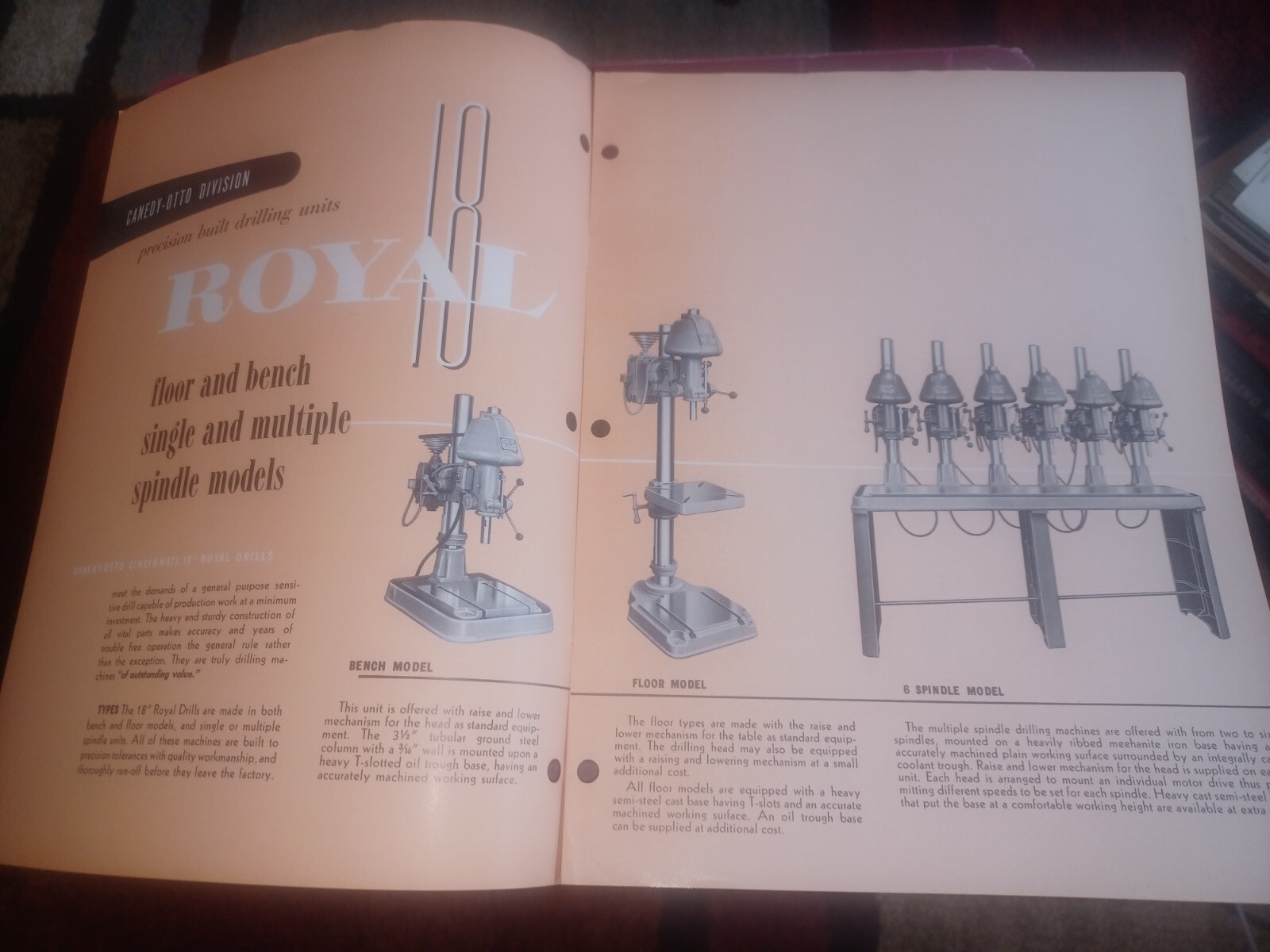 CINCINNATI LATHE TOOL COMPANY 18″ ROYAL DRILLS sales Catalog Booklet 1951 VTG