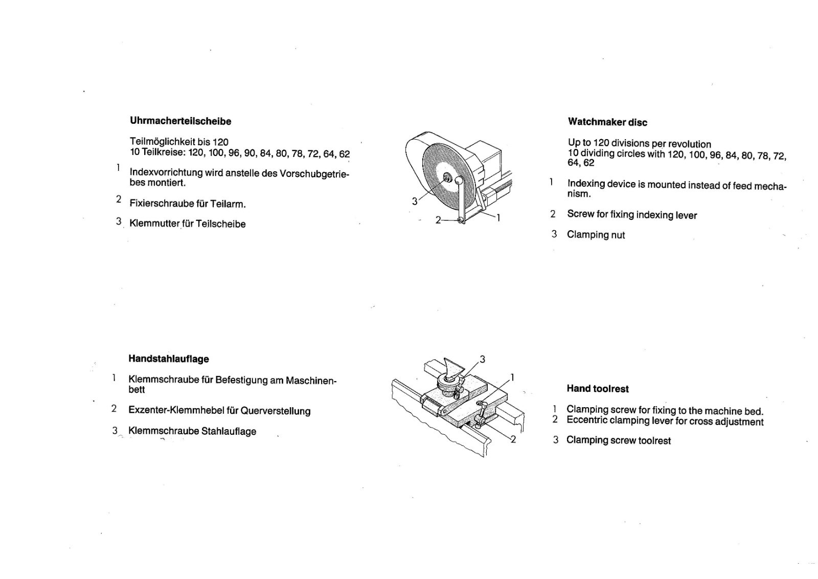 3 UNIMAT MM LATHE & Milling Machine OPERATOR Instr. Manual Fits 1986 EMCO VS2050
