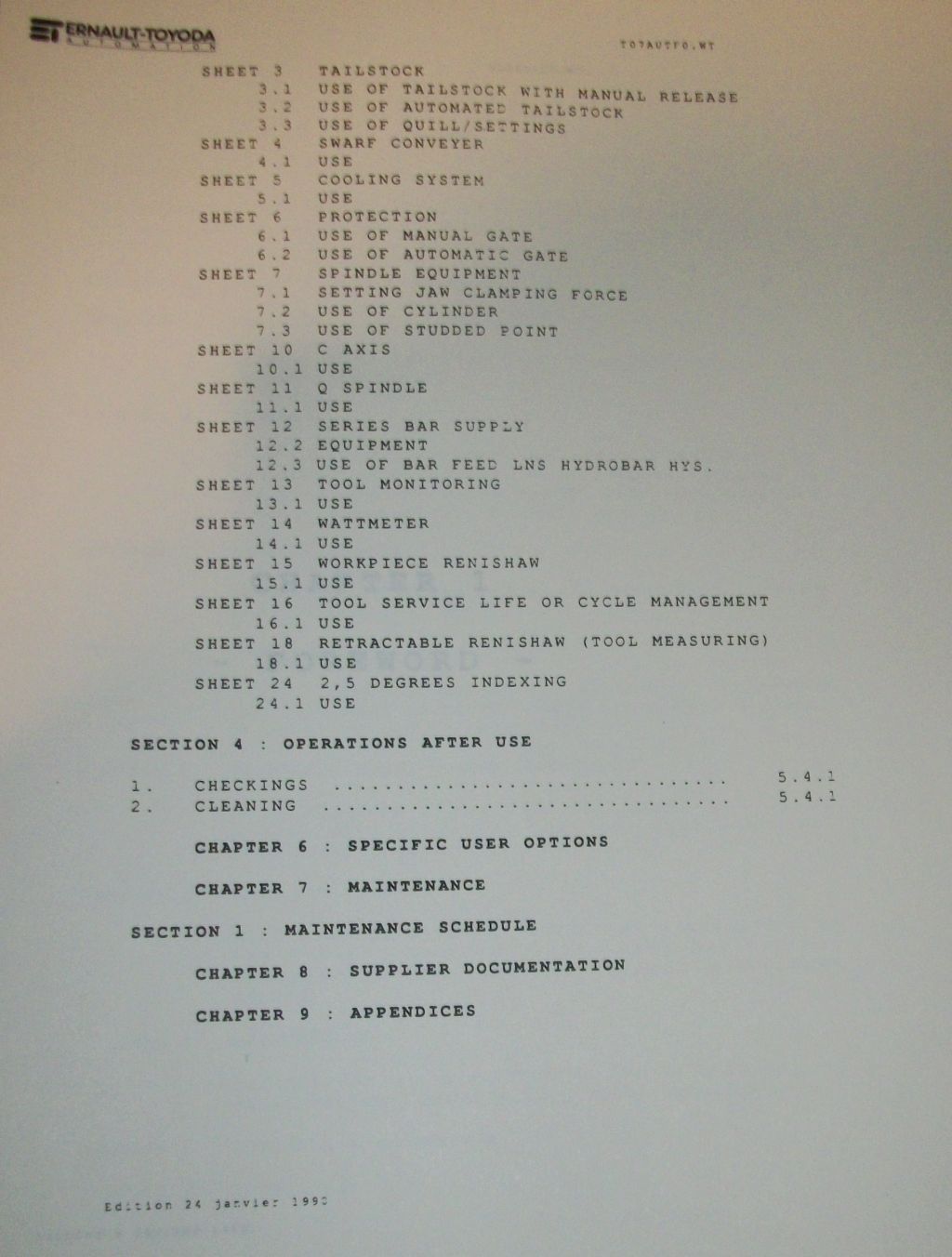Toyoda GT 44 Turning Center Instruction Operation Manual