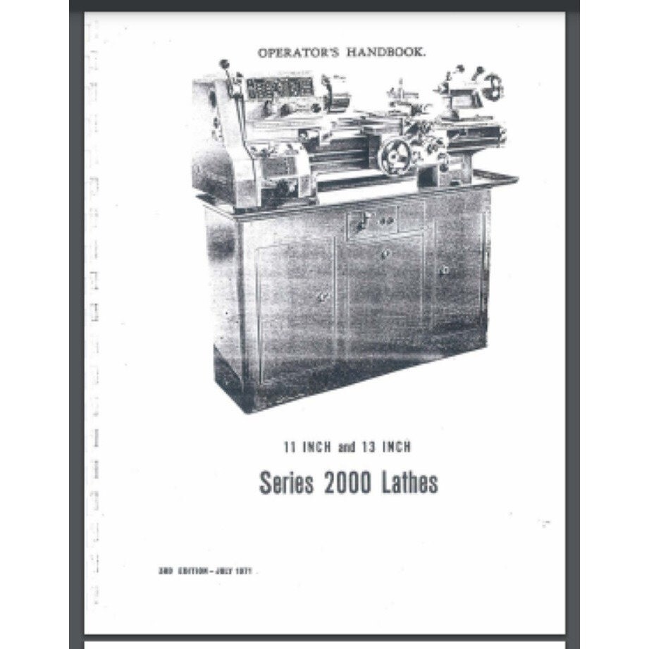 Standard Modern Tool Company 11″ 13″ Lathe Series 2000 Owners Manual 20 pages