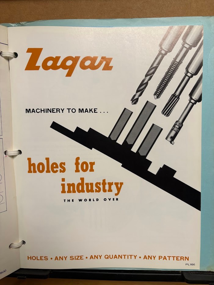 Vtg Zagar Inc Machine Tool Catalog 1966 Brochure Lot Drilling Tapping Jig Collet