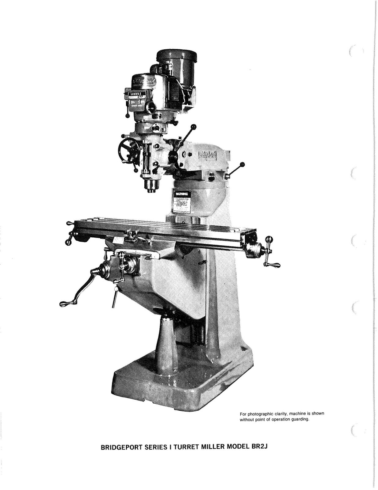 Operator & Maintenance Manual Fits Bridgeport Series 1 Milling Machines – Print