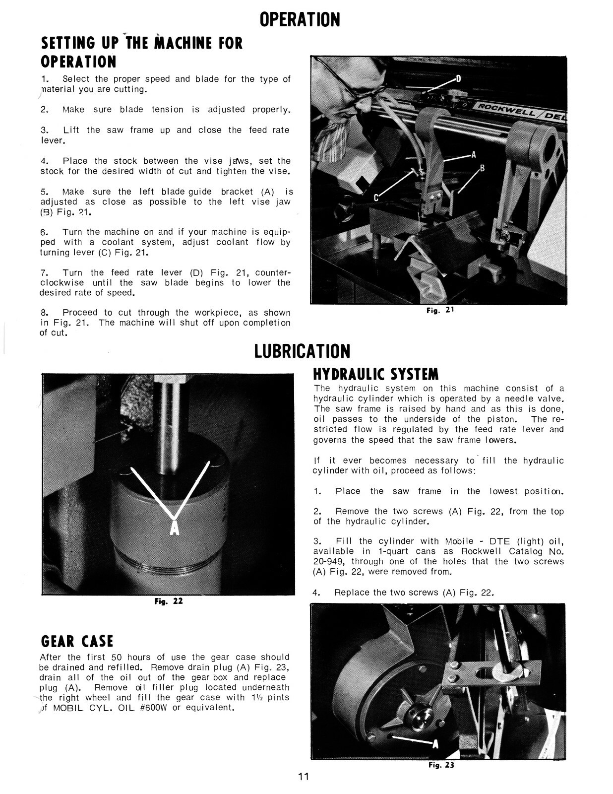Rockwell 9″x16″ Model 9 Horiz Bandsaw 20-916 Instruction & Parts Manual #1942