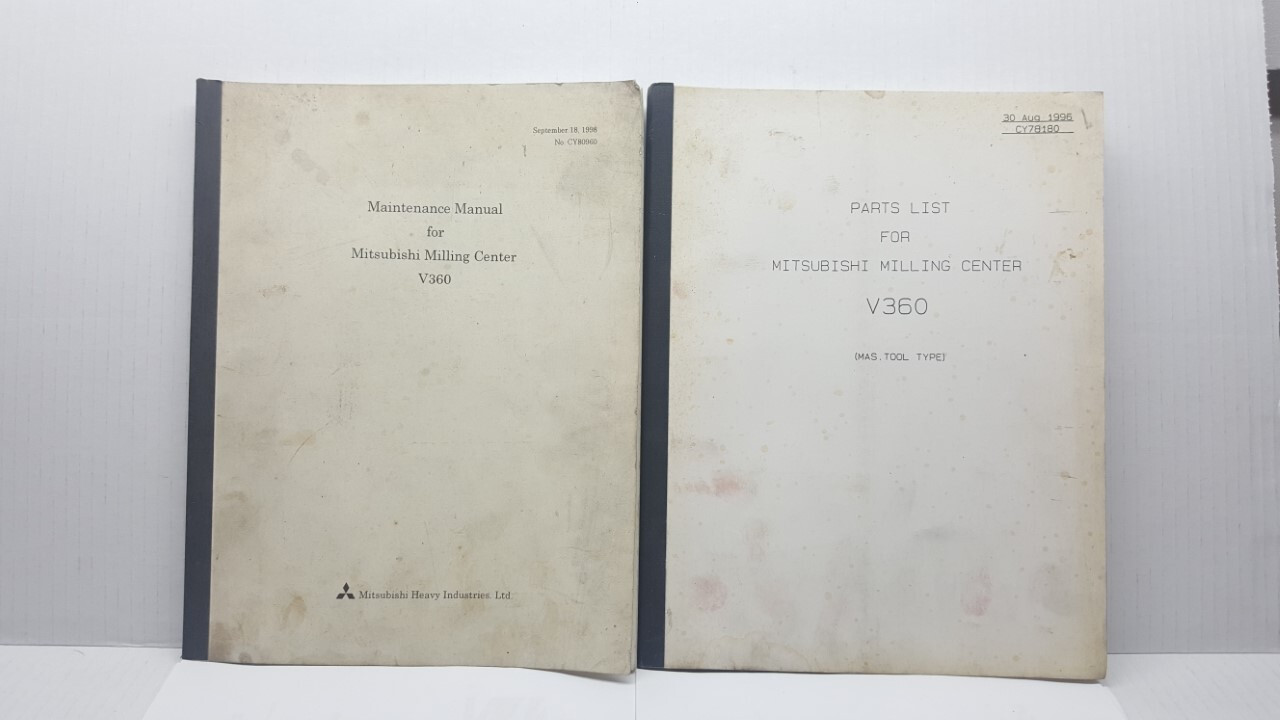 Mitsubishi V360 Parts & Maintenance Manuals Books FREE SHIP! mill
