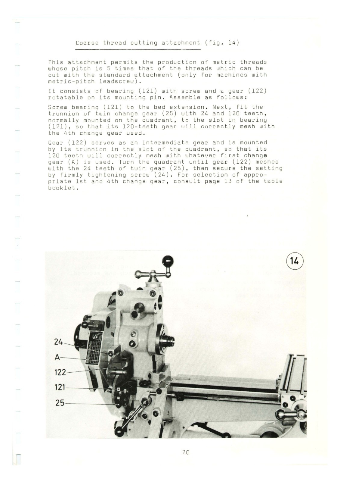 1 Universal Machine Tool Operator Instruction Manual Fits Meyer & Burger UW1 UM3