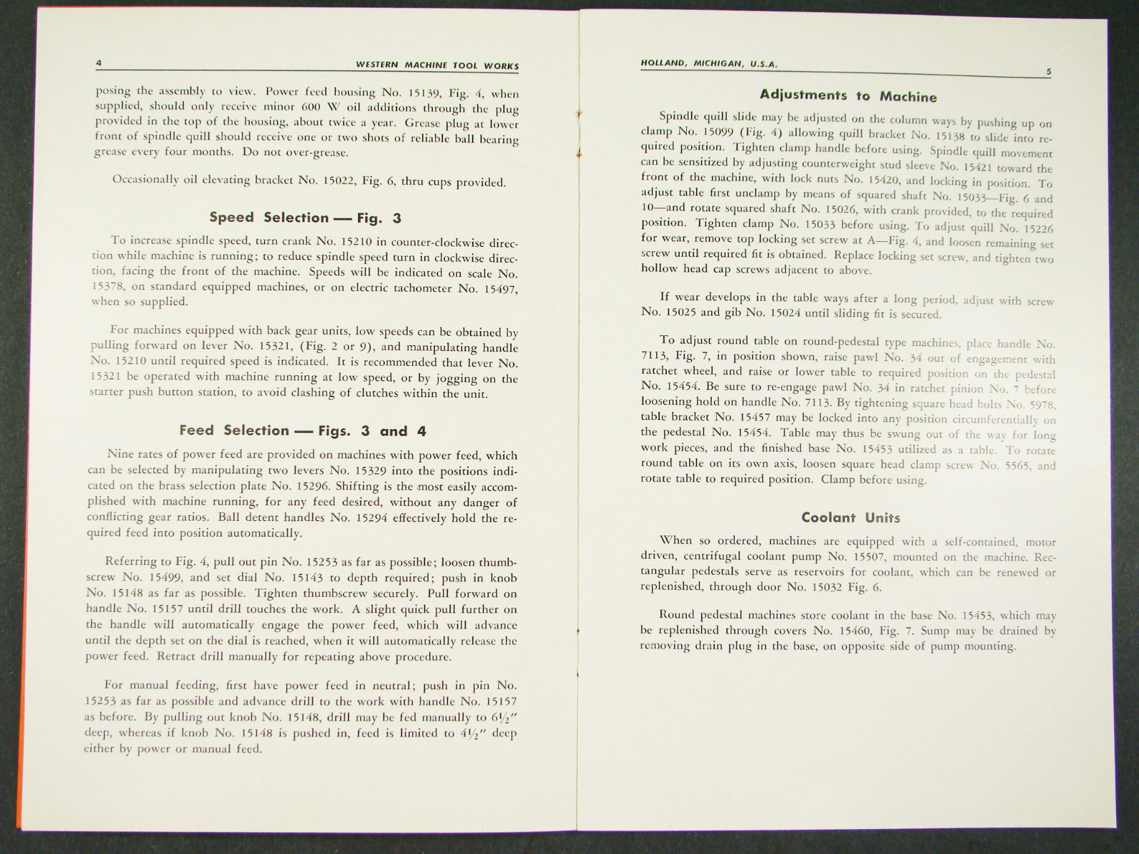 Western Machine No. 2-12 Drill Operator Handbook & Repair Parts List *1093