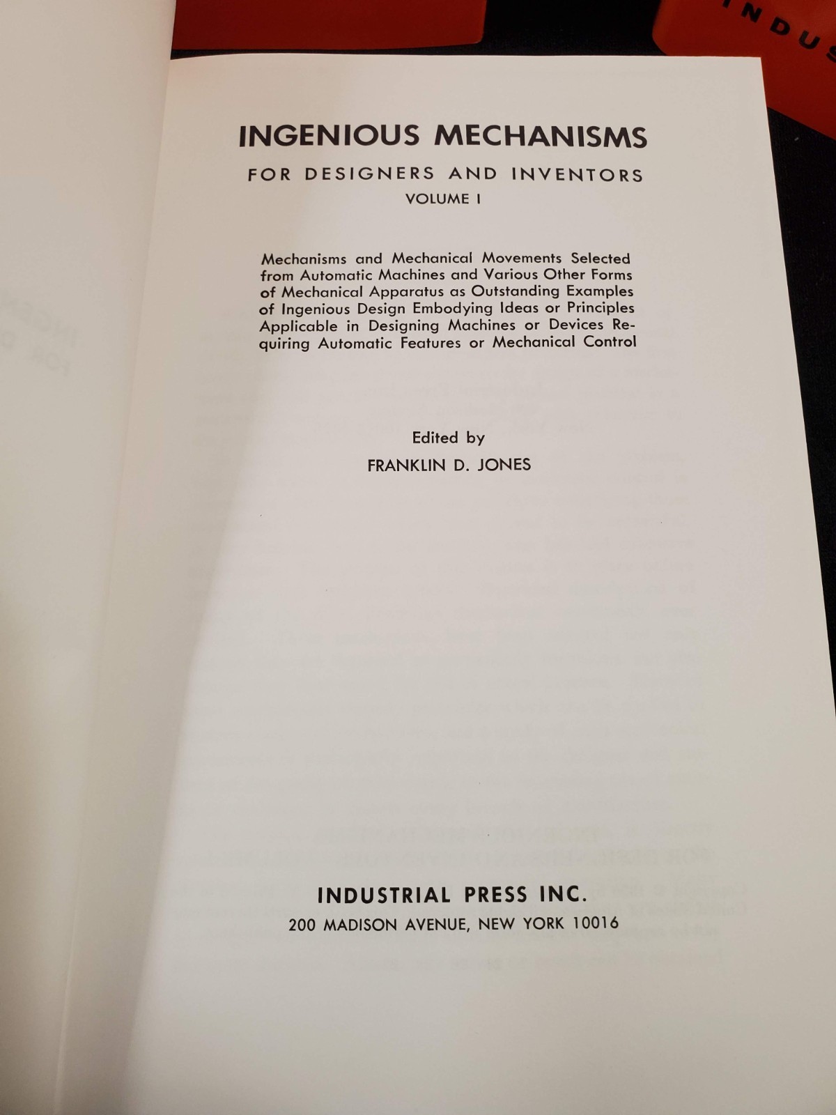 Ingenious Mechanisms for Designers Inventors Industrial Press 4 Books HC DJ