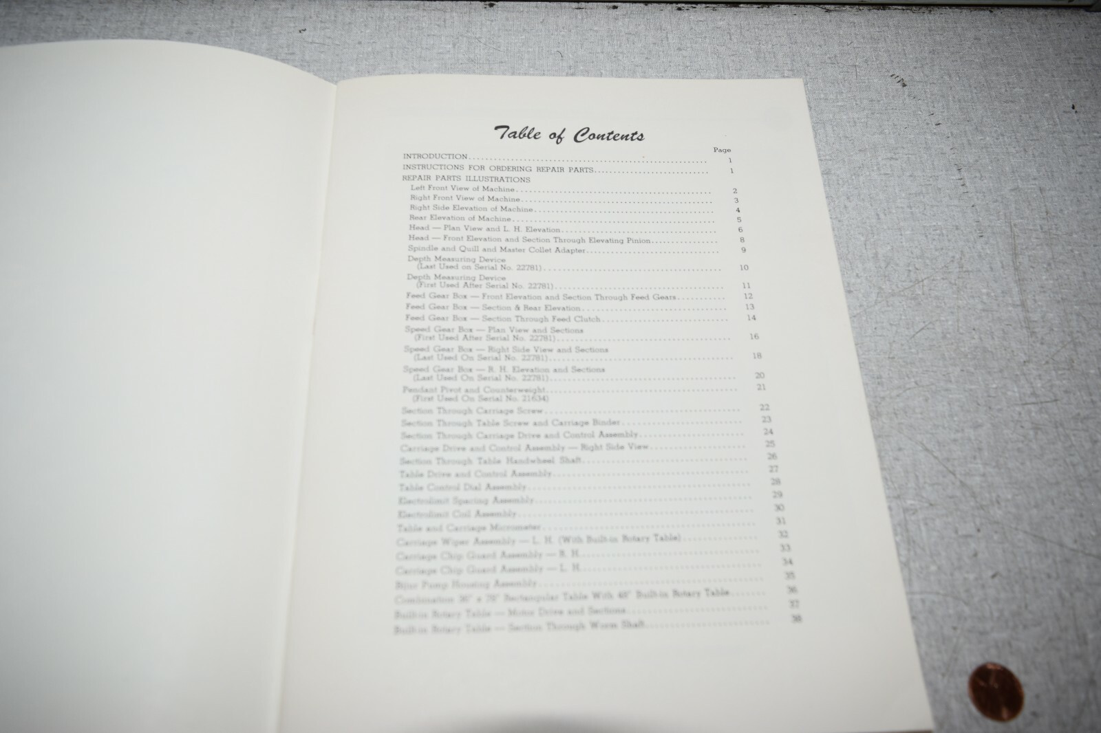 Pratt & Whitney No.4E Jig Borer M1861 Repair Parts Catalog Manual
