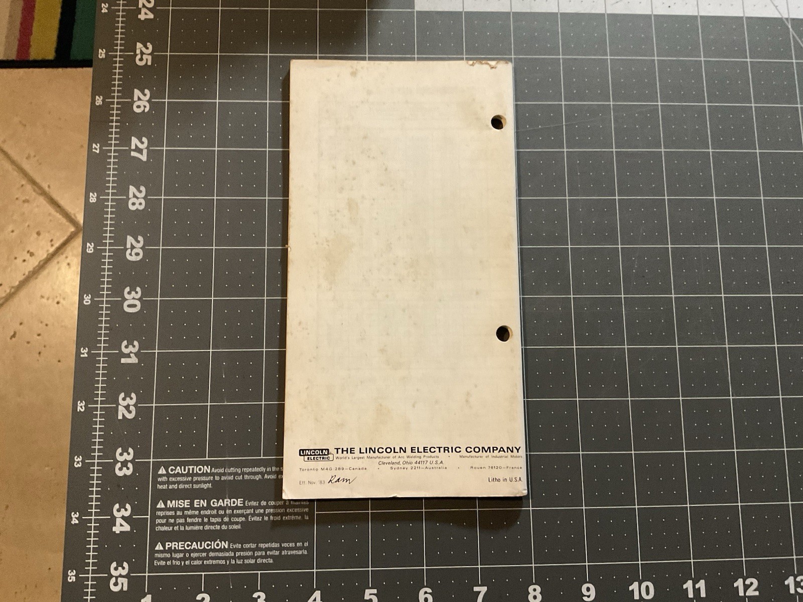 1983 Lincoln Electric Welding Guide, Used Good Condition , C2