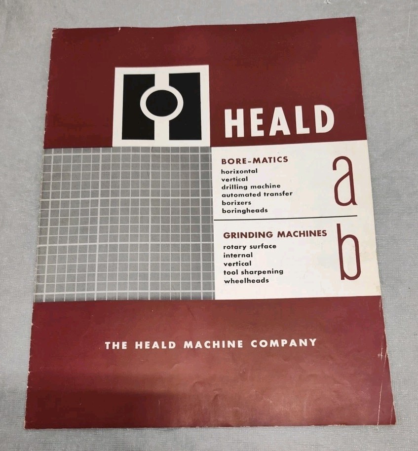 Heald Machine Co. Industrial Catalog Grinding Boring Brochure 1960s MA Tools