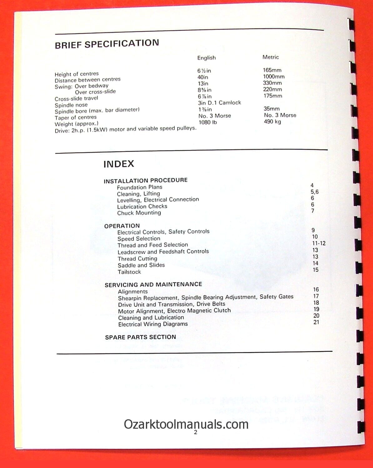 CLAUSING Colchester 600 VS 12″ Metal Lathe Owner Operator Parts Manual 0153