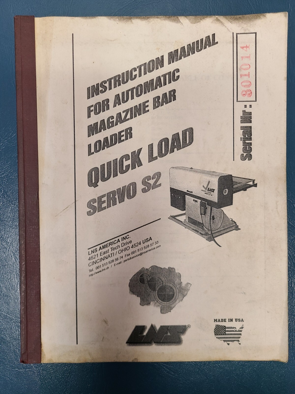 LNS Quick Load Servo S2 Instruction Manual Automatic Magazine Bar Loader