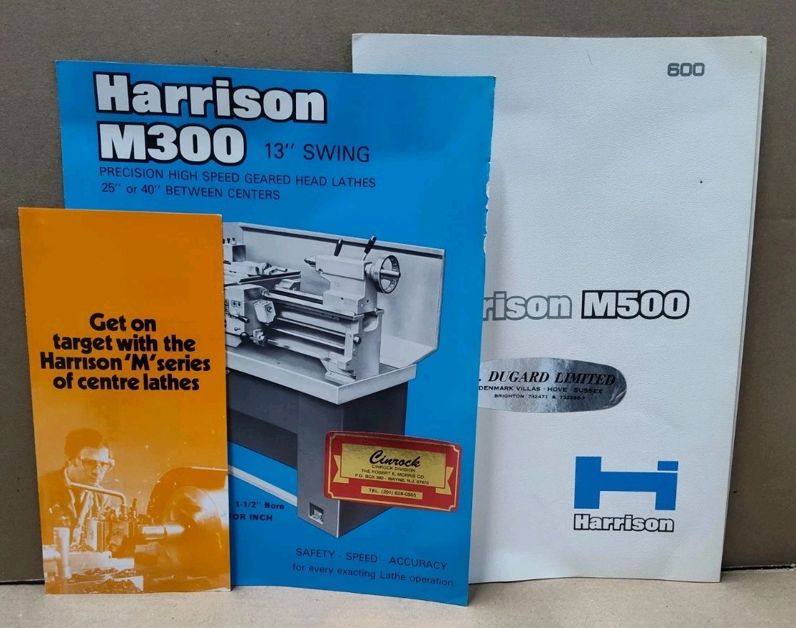 Harrison M Series High Speed Lathe Sales Brochure Lot Catalog Advertising Vtg