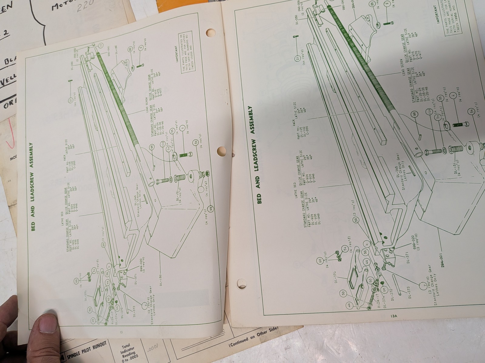 Atlas Clausing 4800 Series 12in Lathe Manuals Parts List Lot Model 4839