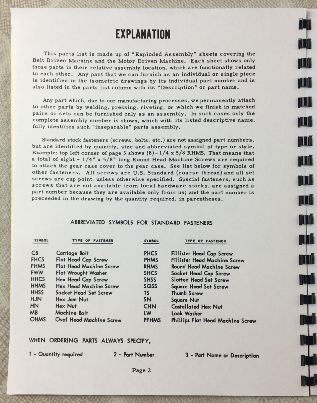 Marvel B No 2 Draw Cut Hack Saw Parts Catalog and Instructions Manual