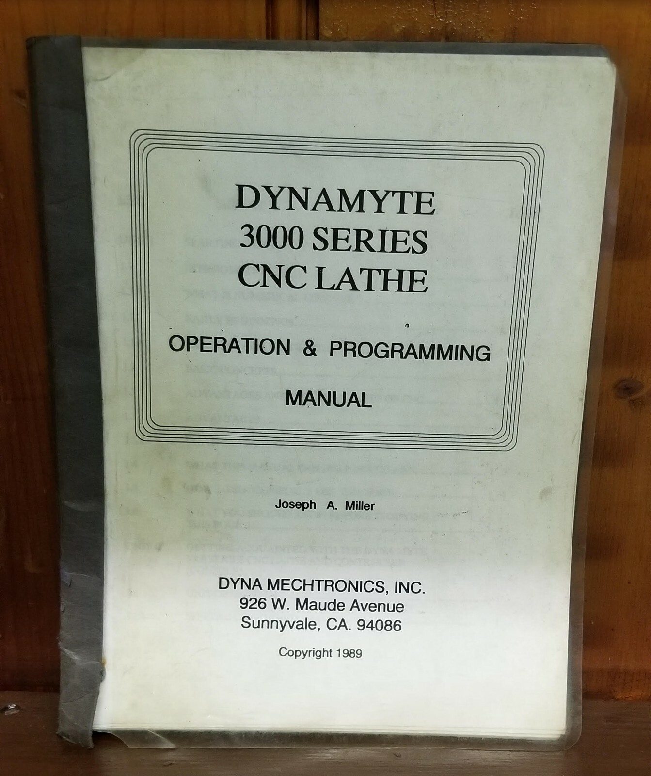 DYNAMYTE 3000 SERIES LATHE OPERATION & PROGRAMMING MANUAL