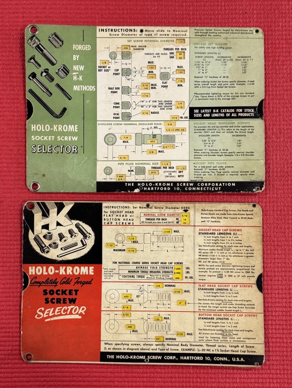 Vintage Holo-Krome Socket Screw Selector manual Lot Of 2 Made In USA -Rare
